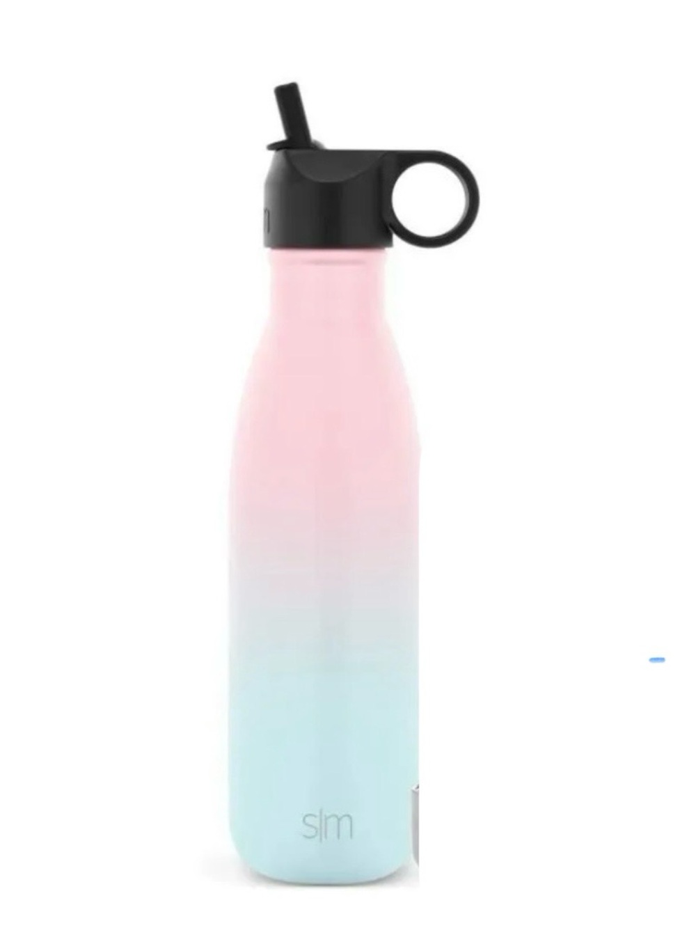 Simple Modern Pastel Pink Blue Ombre Stainless Steel Water Bottle Flip Top Lid